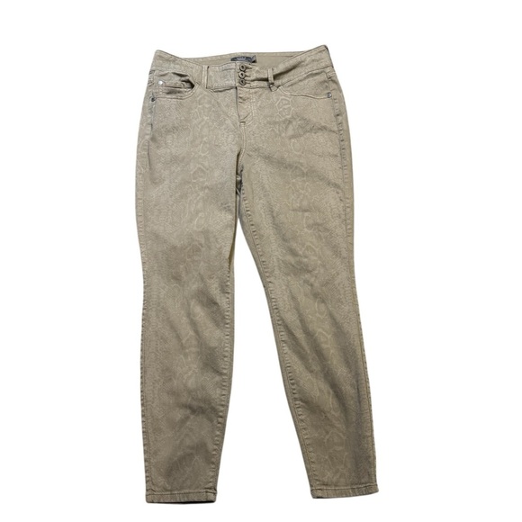 🐍 Torrid High Rise Jegging Pants Size 18R Plus Tan Python Print Skinny Jeans 🐍 - Picture 1 of 4